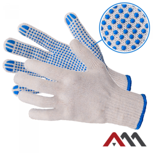 Rękawice ochronne, nakrapiane PVC (niebieskie)
